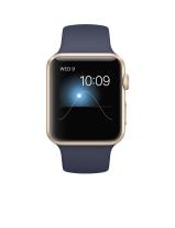 Apple WATCH Sport 1. Generation 42mm goldenes Aluminiumgehäuse mitternachtsblaues Sportarmband