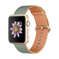 Apple WATCH Sport 1. Generation 42mm goldenes Aluminiumgehäuse gold-königsblaues Nylon Armband