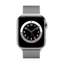 Apple WATCH Series 6 44mm GPS+Celluar Edelstahlgehäuse Silber Milanaisearmband Silber 