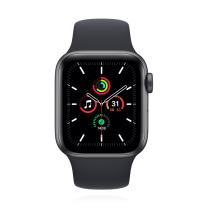 Apple WATCH SE 44mm GPS Aluminiumgehäuse Space Grau Sportarmband Mitternacht